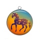Pendentif Cabochon Argent - cheval