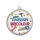 Pendentif Cabochon Argent - parrain bricoleur