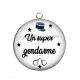 Pendentif Cabochon Argent - un super gendarme