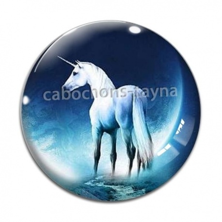 Cabochon Verre - licorne