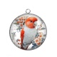 Pendentif Cabochon Argent - oiseau