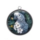 Pendentif Cabochon Argent - oiseau