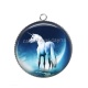 Pendentif Cabochon Argent - licorne