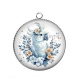 Pendentif Cabochon Argent - oiseau