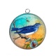 Pendentif Cabochon Argent - oiseau