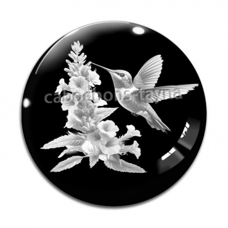 Cabochon Verre - oiseau