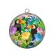 Pendentif Cabochon Argent - toucan
