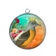 Pendentif Cabochon Argent - toucan