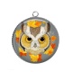 Pendentif Cabochon Argent - hibou