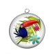Pendentif Cabochon Argent - toucan