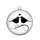 Pendentif Cabochon Argent - toucan