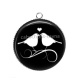 Pendentif Cabochon Argent - toucan