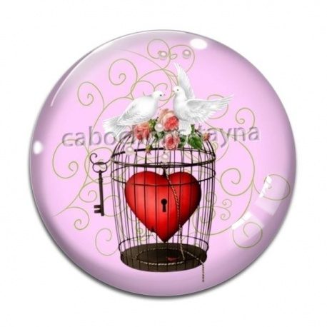 Cabochon Verre - oiseau