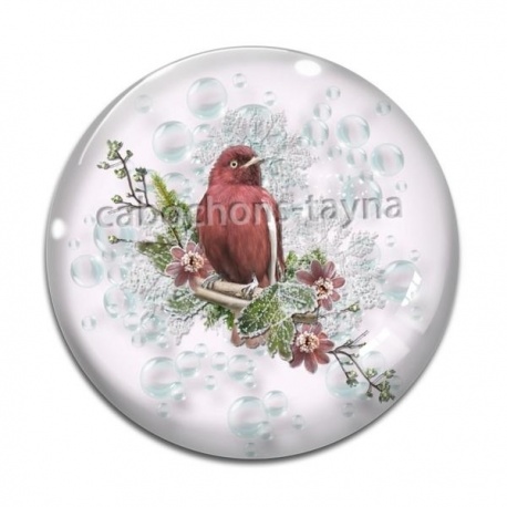Cabochon Verre - oiseau