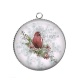 Pendentif Cabochon Argent - oiseau