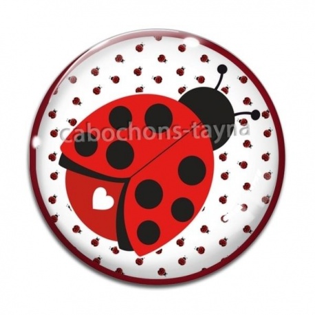 Cabochon Verre - coccinelle