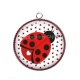 Pendentif Cabochon Argent - coccinelle