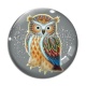 Cabochon Verre - hibou
