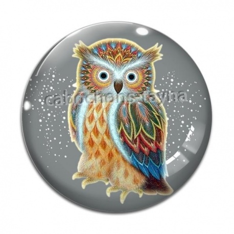 Cabochon Verre - hibou