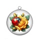 Pendentif Cabochon Argent - coccinelle