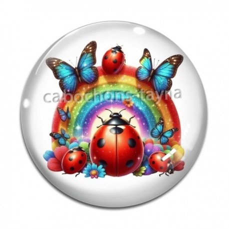 Cabochon Verre - coccinelle