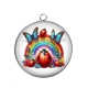 Pendentif Cabochon Argent - coccinelle