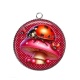 Pendentif Cabochon Argent - coccinelle