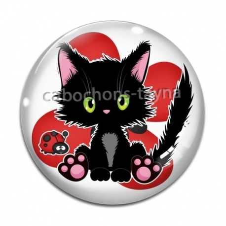 Cabochon Verre - chat