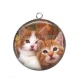 Pendentif Cabochon Argent - chat