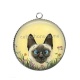 Pendentif Cabochon Argent - chat