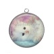 Pendentif Cabochon Argent - chat
