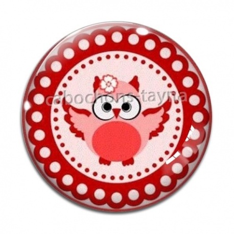Cabochon Verre - chouette