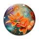 Cabochon Verre - fleur exotique
