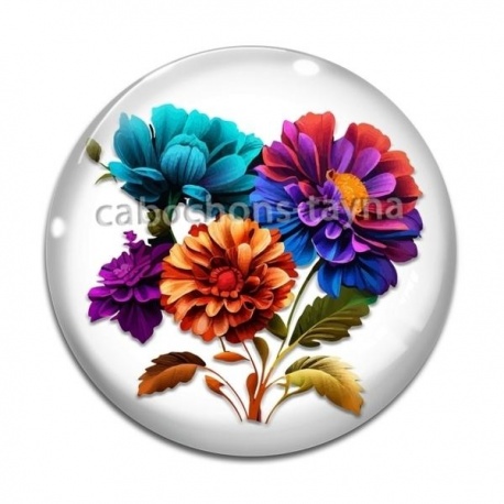 Cabochon Verre - fleur