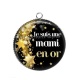 Pendentif Cabochon Argent - je suis une mami en or