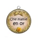 Pendentif Cabochon Argent - une mamie en or