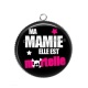 Pendentif Cabochon Argent - ma mamie elle est mortelle