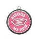 Pendentif Cabochon Argent - bisous ma soeur