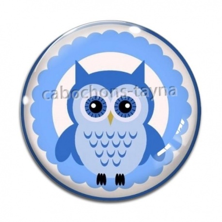 Cabochon Verre - chouette