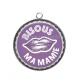 Pendentif Cabochon Argent - bisous ma mamie