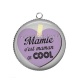 Pendentif Cabochon Argent - mamie c'est maman en cool