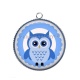 Pendentif Cabochon Argent - chouette
