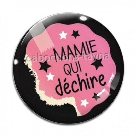 Cabochon Verre - mamie qui déchire