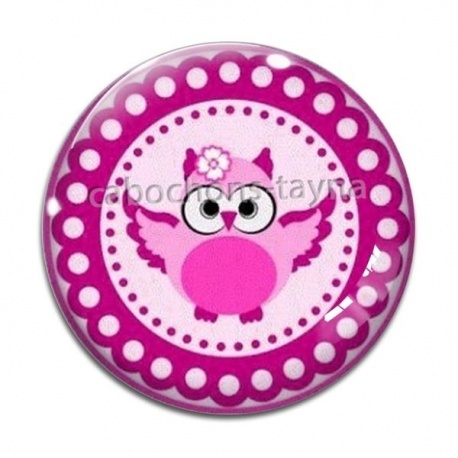 Cabochon Verre - chouette