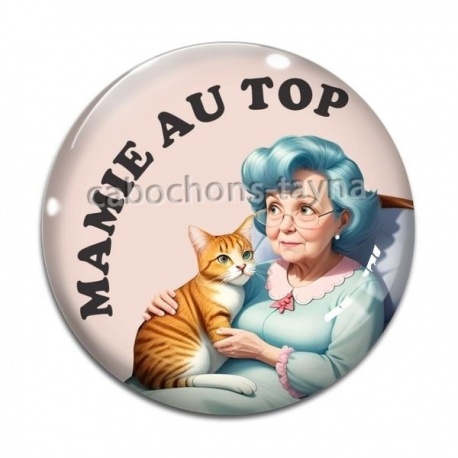 Cabochon Verre - mamie au top