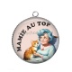 Pendentif Cabochon Argent - mamie au top