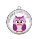 Pendentif Cabochon Argent - une mamie super chouette