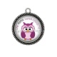 Pendentif Cabochon Argent - une mamie super chouette
