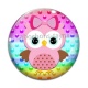 Cabochon Verre - chouette