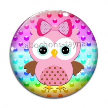 Cabochon Verre - chouette